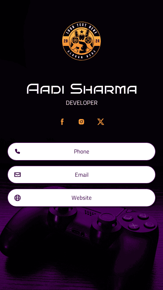 Online Game Developer Digital Business Card