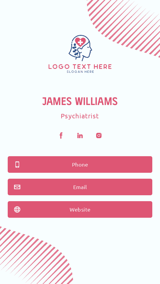 Professional Medical Psychiatrist Digital Business Card Preview