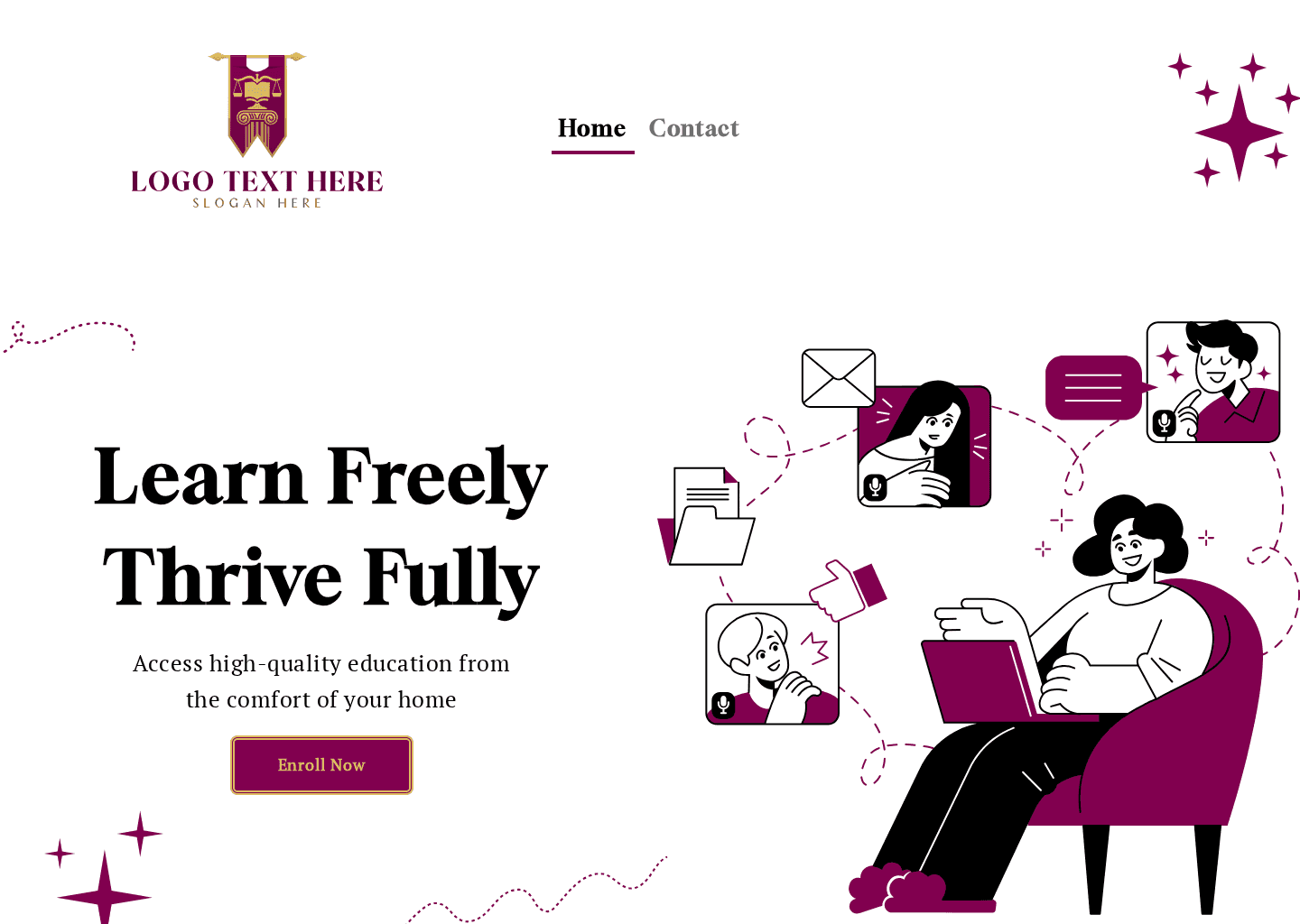 Online Academic Class Website Preview