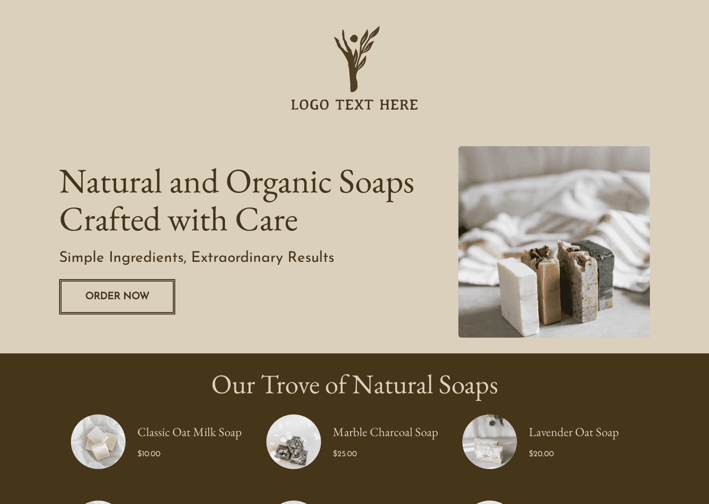 Handcrafted Organic Soaps Website Preview