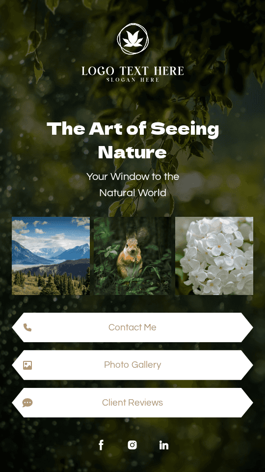 Nature Photographer Gallery Link in Bio Preview