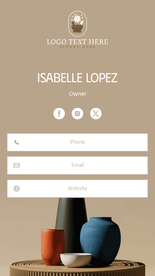 Pottery  Studio Owner Digital Business Card Preview