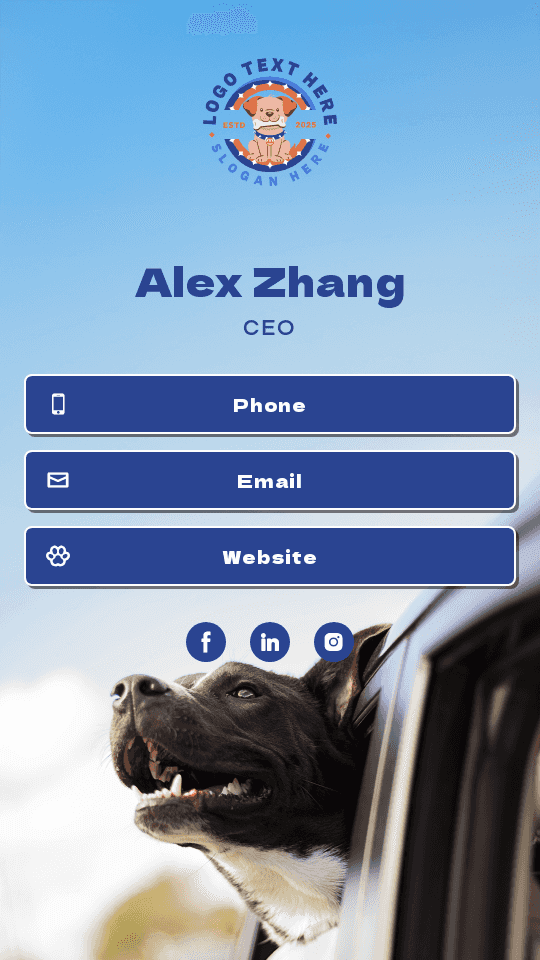 Pet Transport CEO Digital Business Card