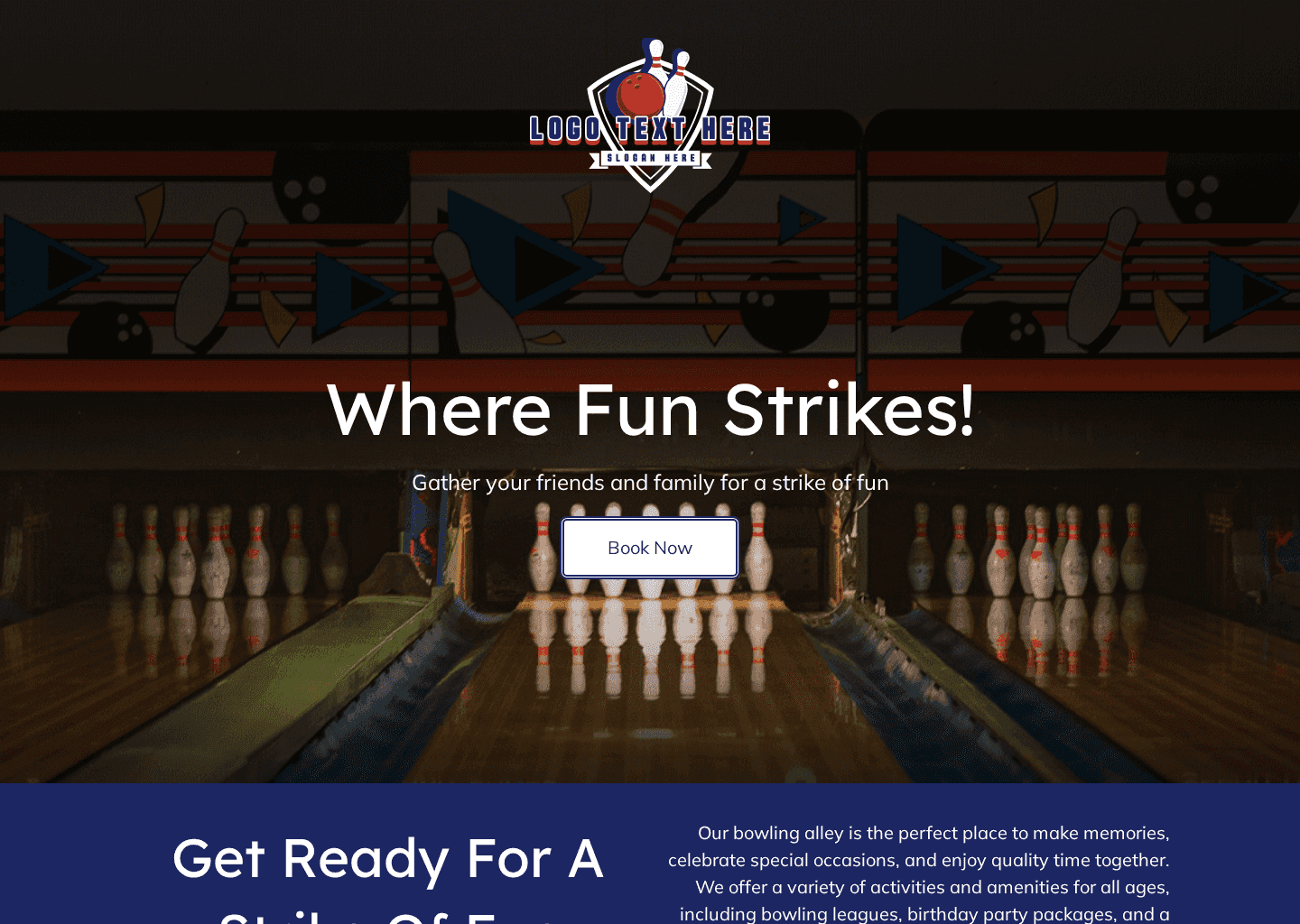 Sports Bowling Alley Website Preview