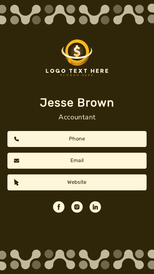 Professional Finance Accountant Digital Business Card