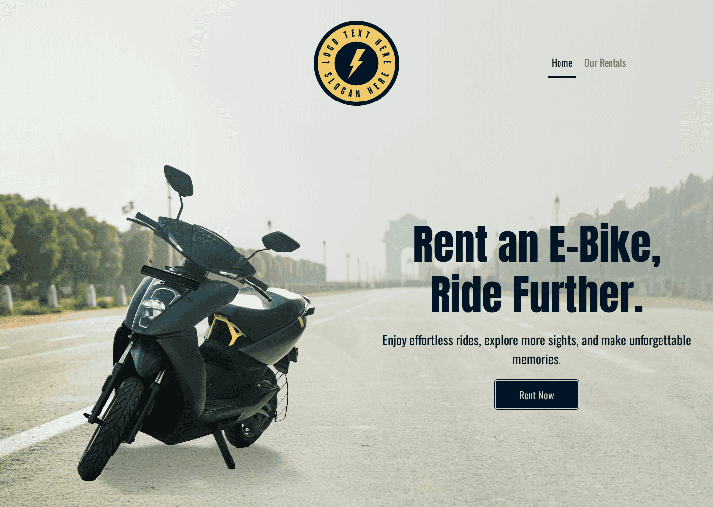 Rental Electrical Bicycle Website Preview