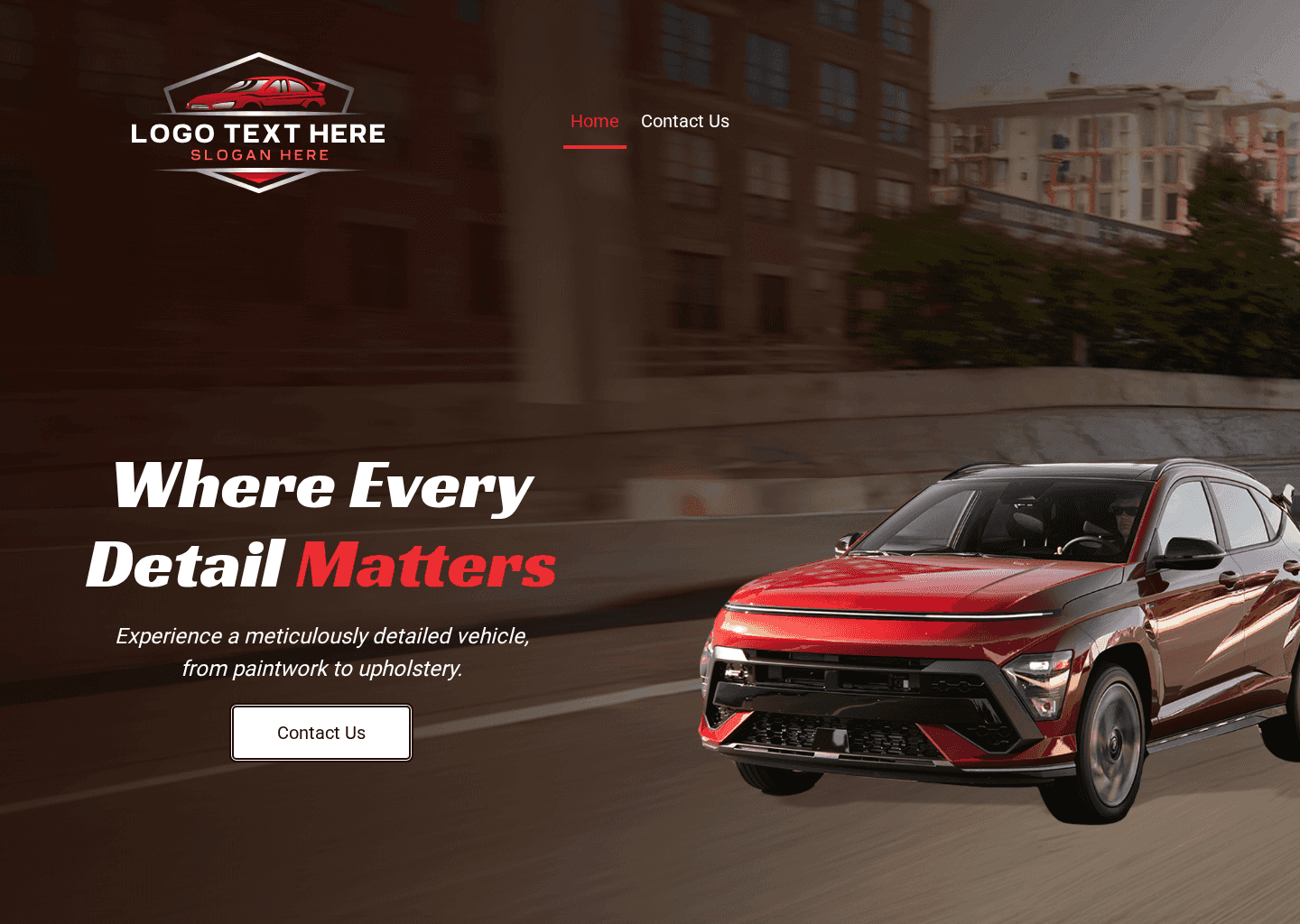 Vehicle Detail Service Website Preview
