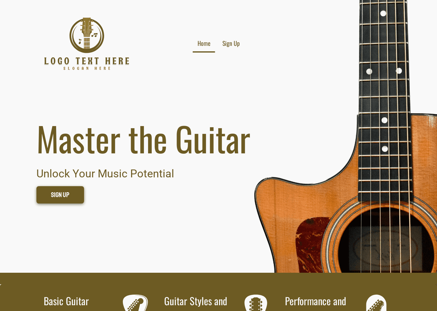 Guitar Online Course Website Preview