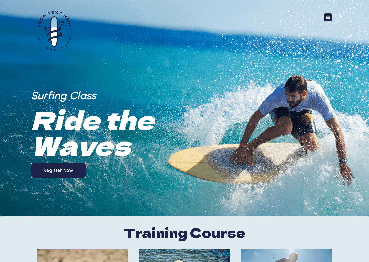 Surfing Skills Class Website Preview