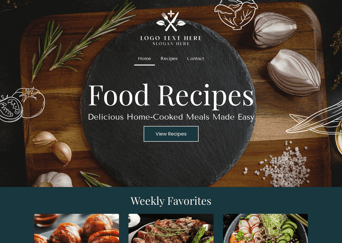 Food Cooking Recipes Website Preview