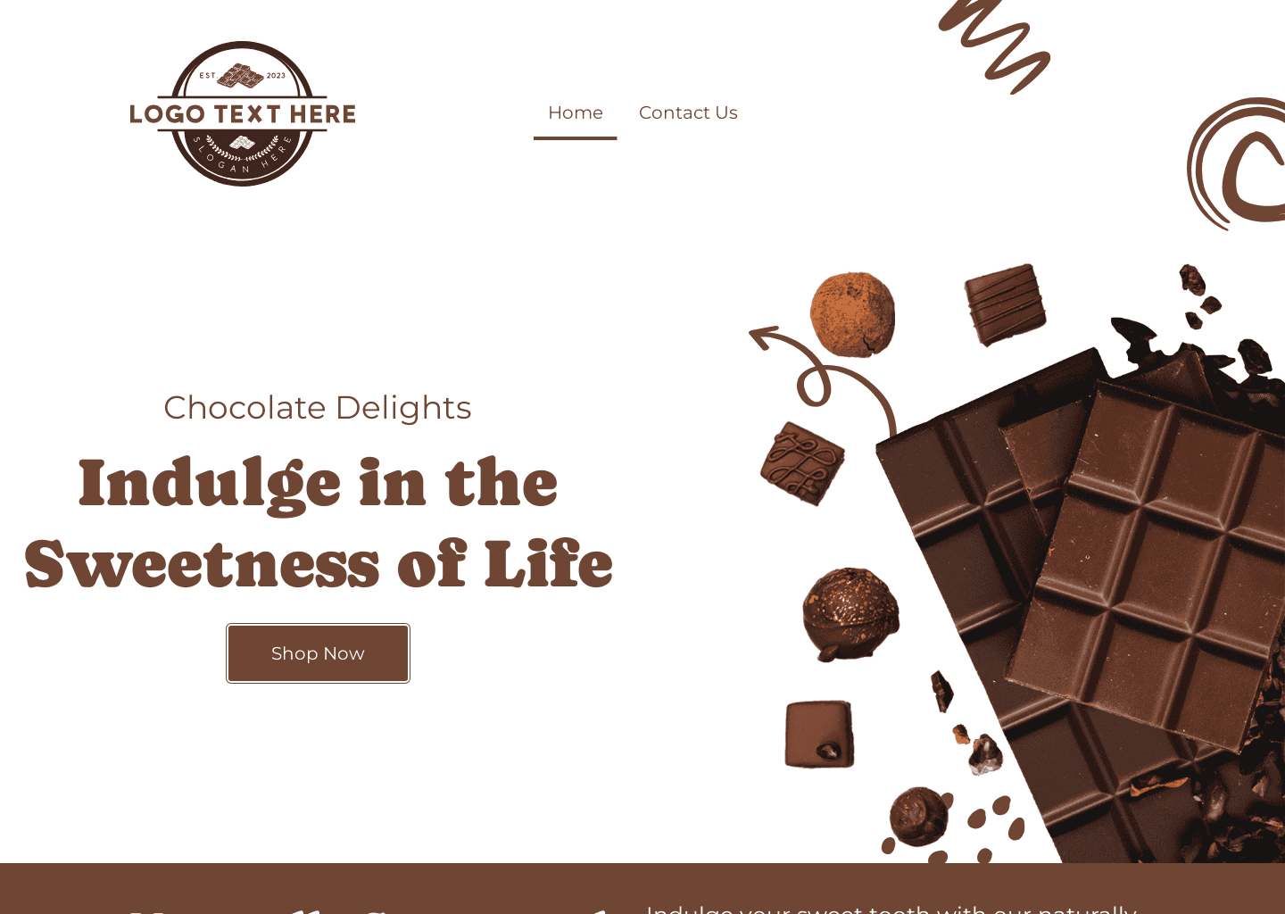 Chocolate Delights Shop Website Preview