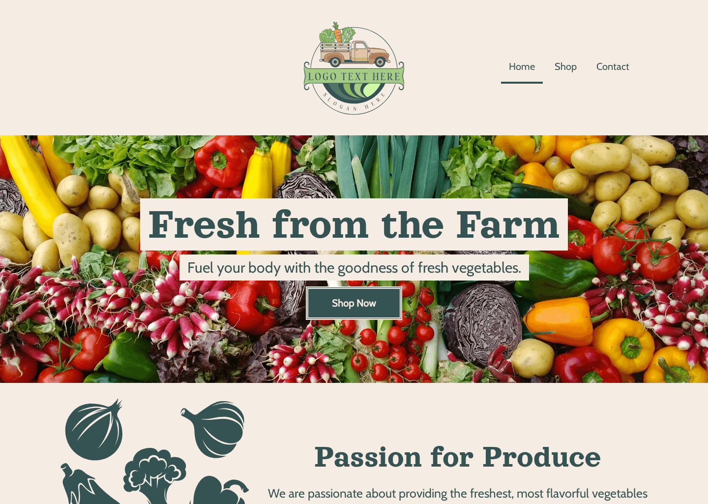 Fresh Vegetable Barn Website Preview
