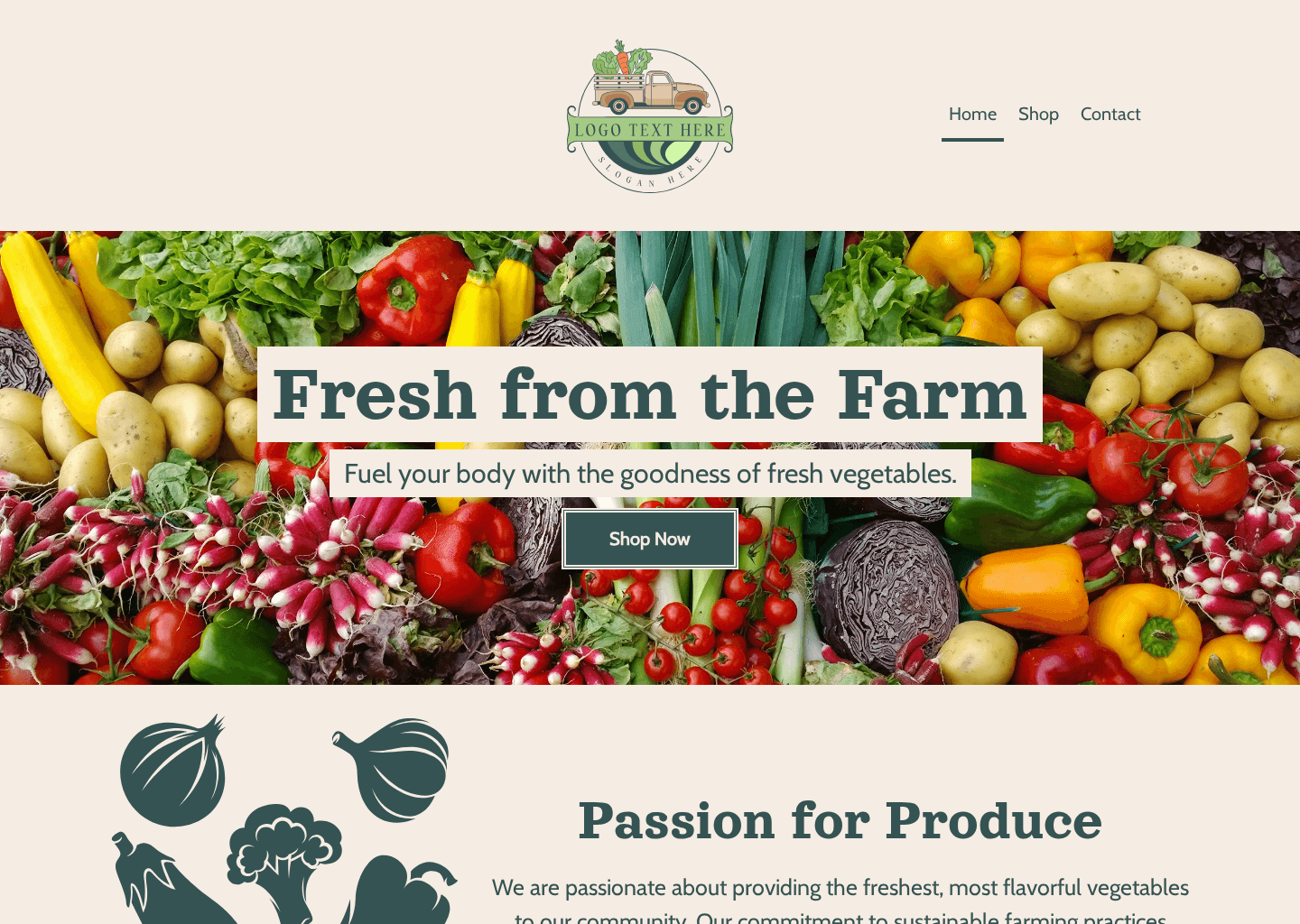 Fresh Vegetable Barn Website Preview