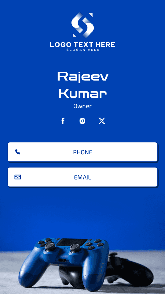 Computer Game Owner Digital Business Card