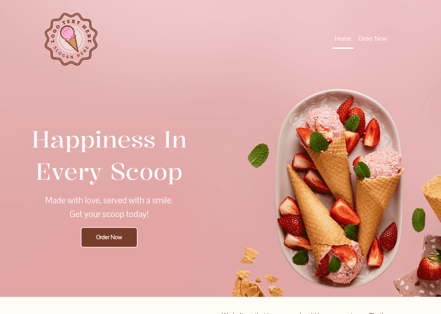 Ice Cream Creamery Website Preview
