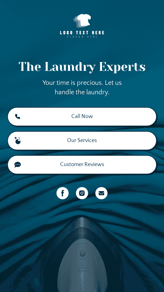 Laundry Wash Service Bio link template