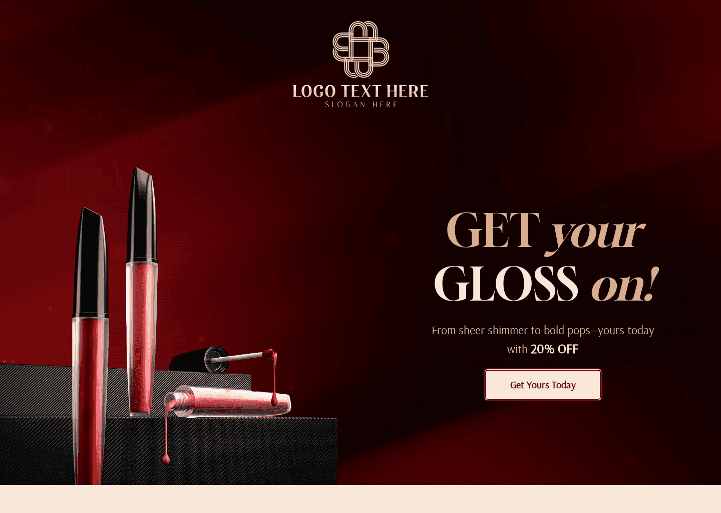 Lip Gloss Cosmetics Website Preview