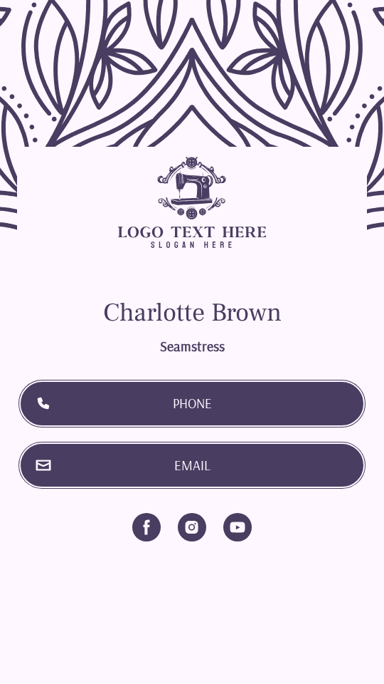 Embroidery Workshop Seamstress Digital Business Card