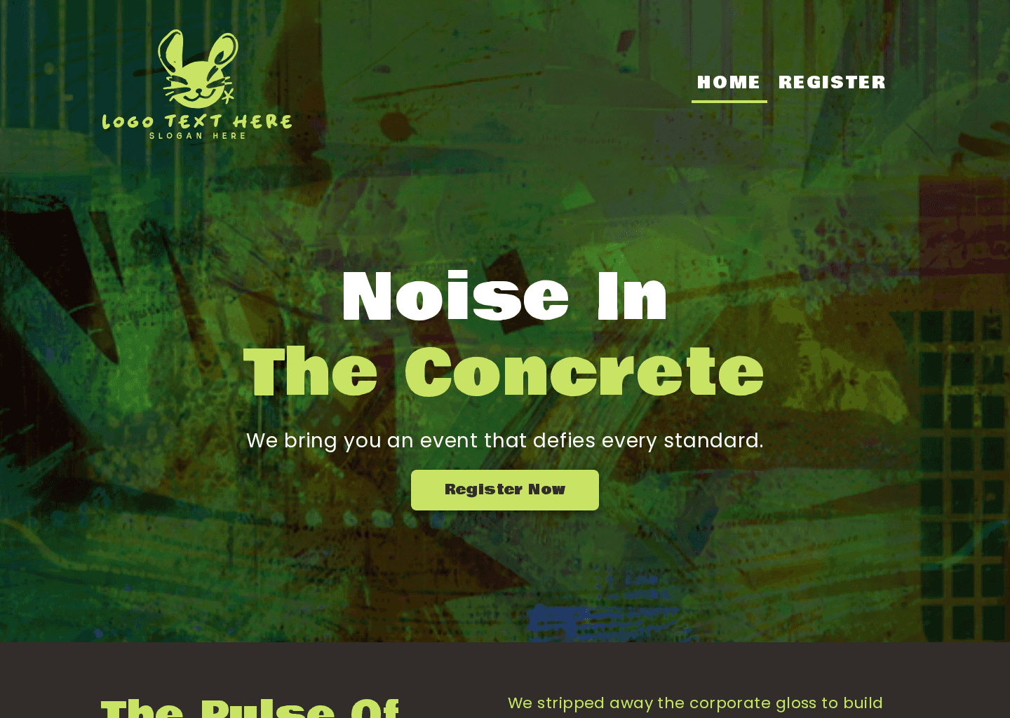 Generic Grunge Event Website Preview