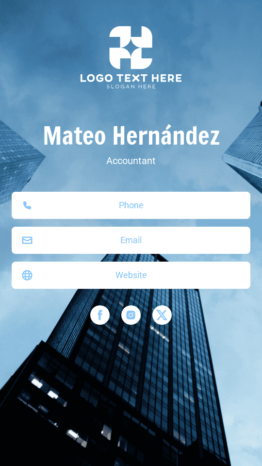 Tax Preparation Advisor Digital Business Card Preview