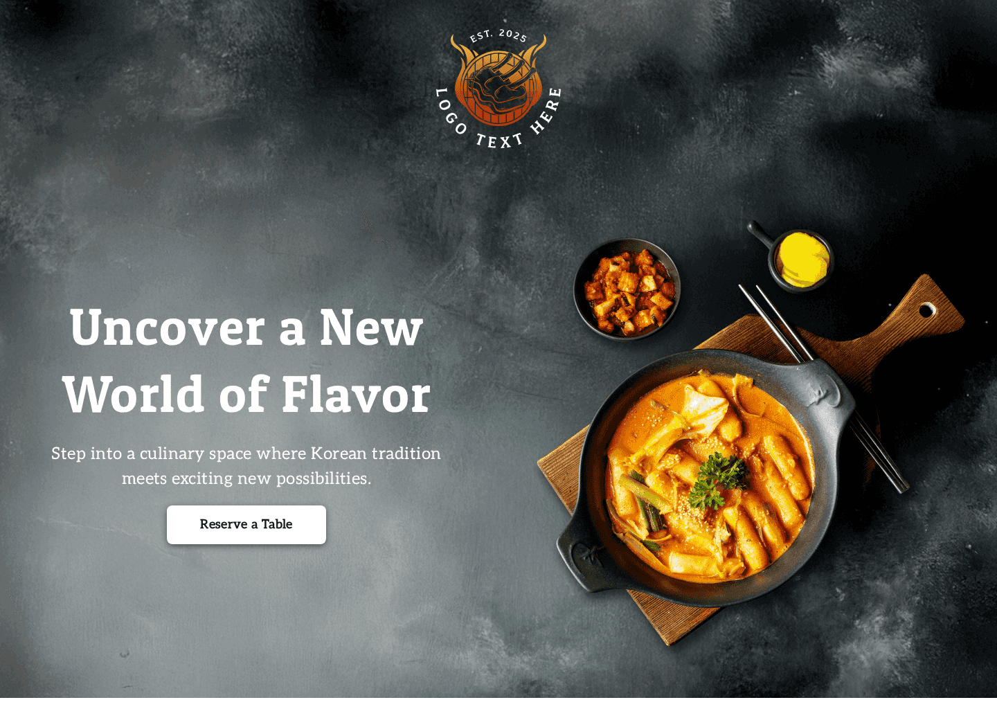 Korean Food Dining Website Preview