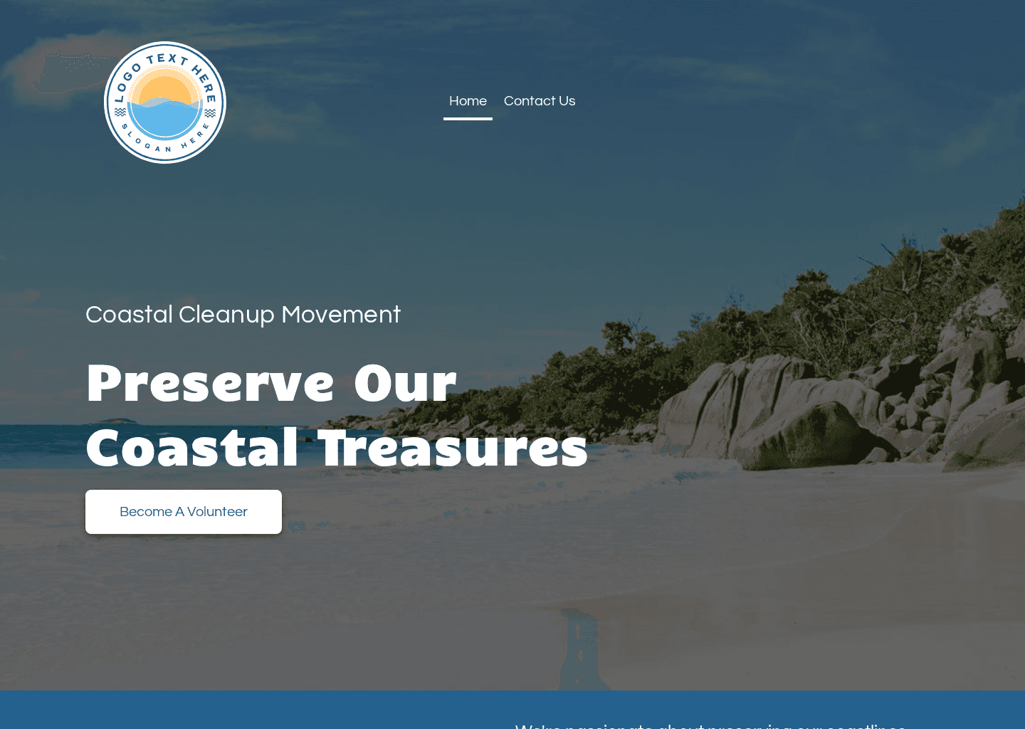 Coastal Cleanup Organization Website Preview