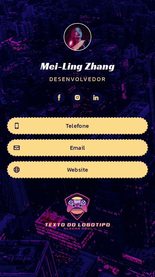 Desenvolvedor de Jogos Profissional Digital Business Card