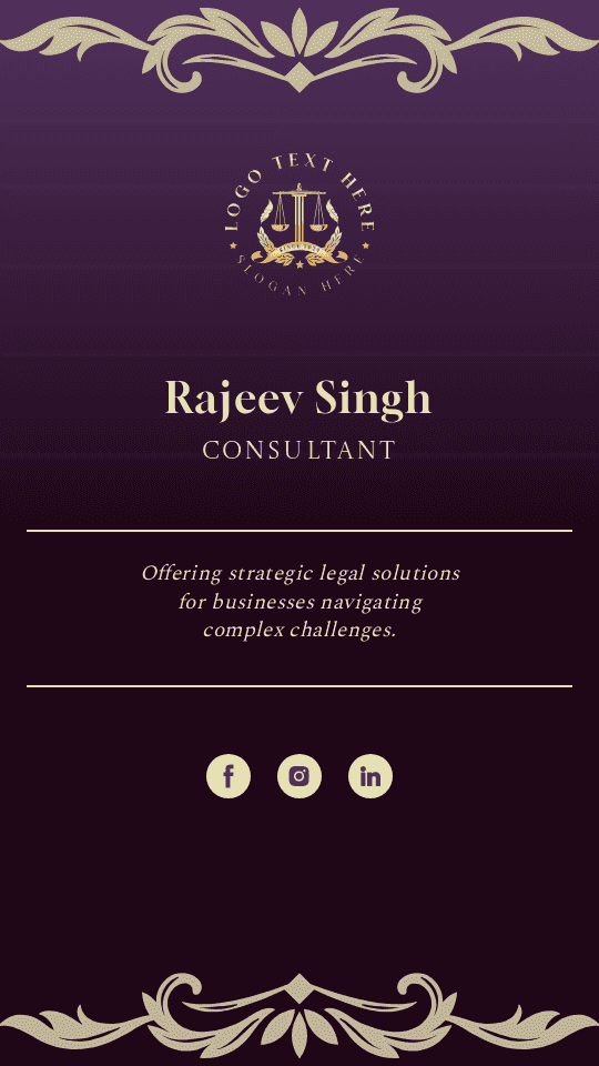 Legal Justice Consultant Digital Business Card Preview