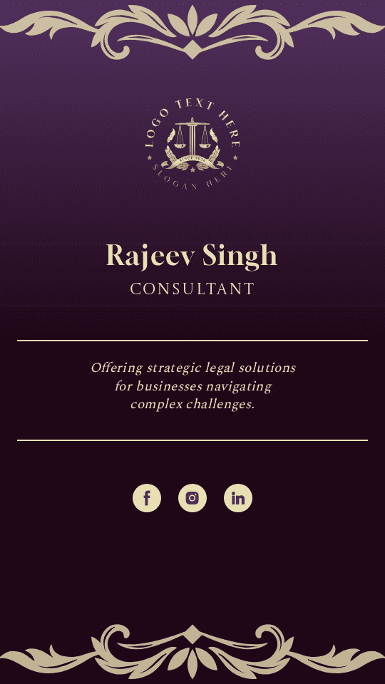 Legal Justice Consultant Digital Business Card