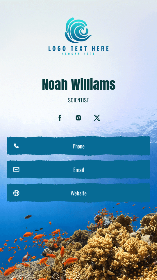 Marine Environment Scientist Digital Business Card