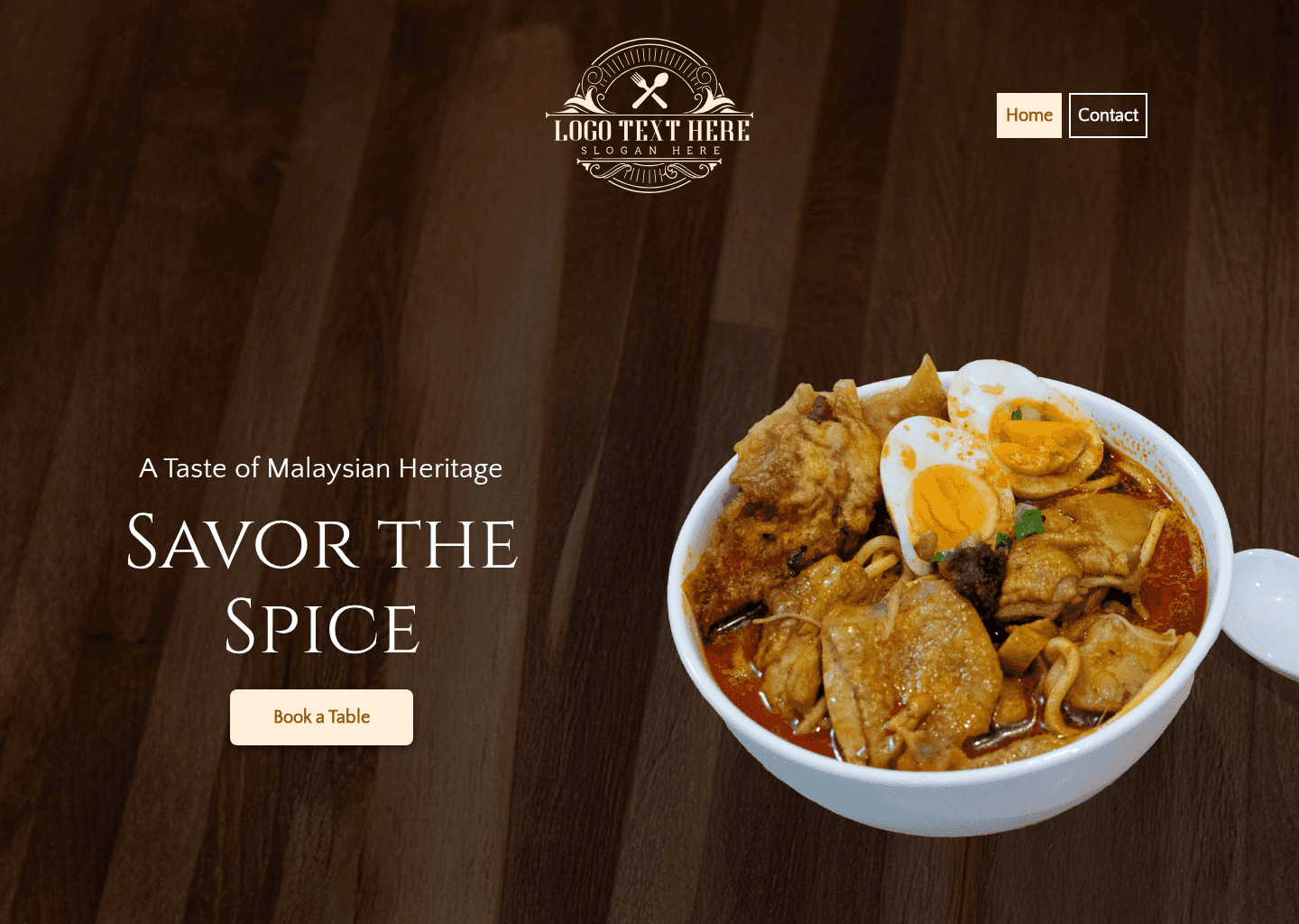 Malaysian Cuisine Restaurant Website Preview