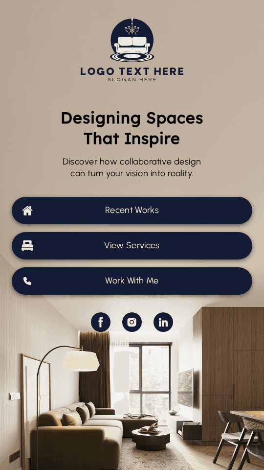 Interior Designer Portfolio Link in Bio Preview