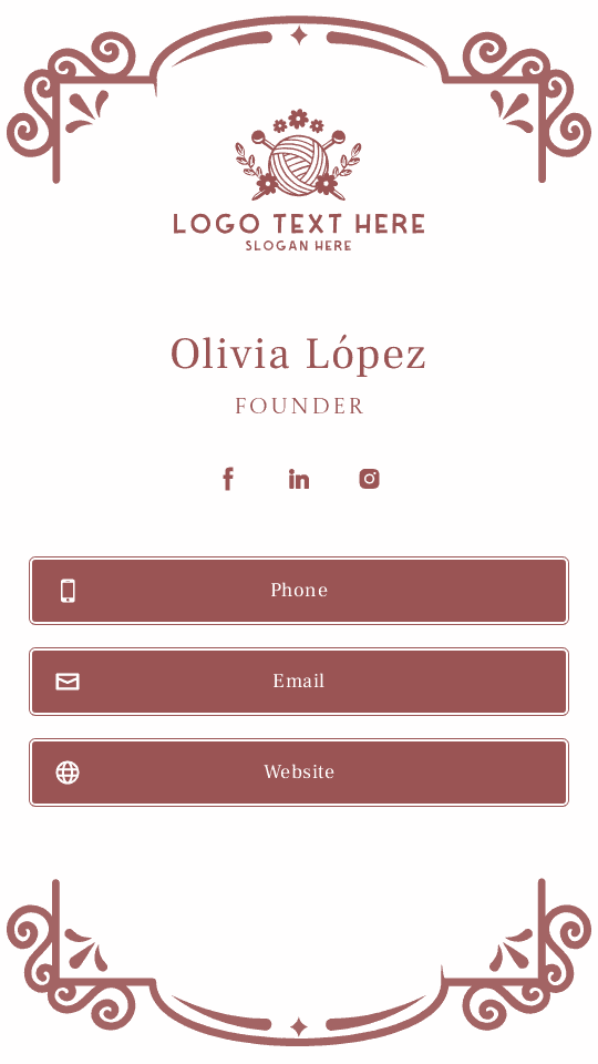 Embroidery Shop Founder Digital Business Card Preview