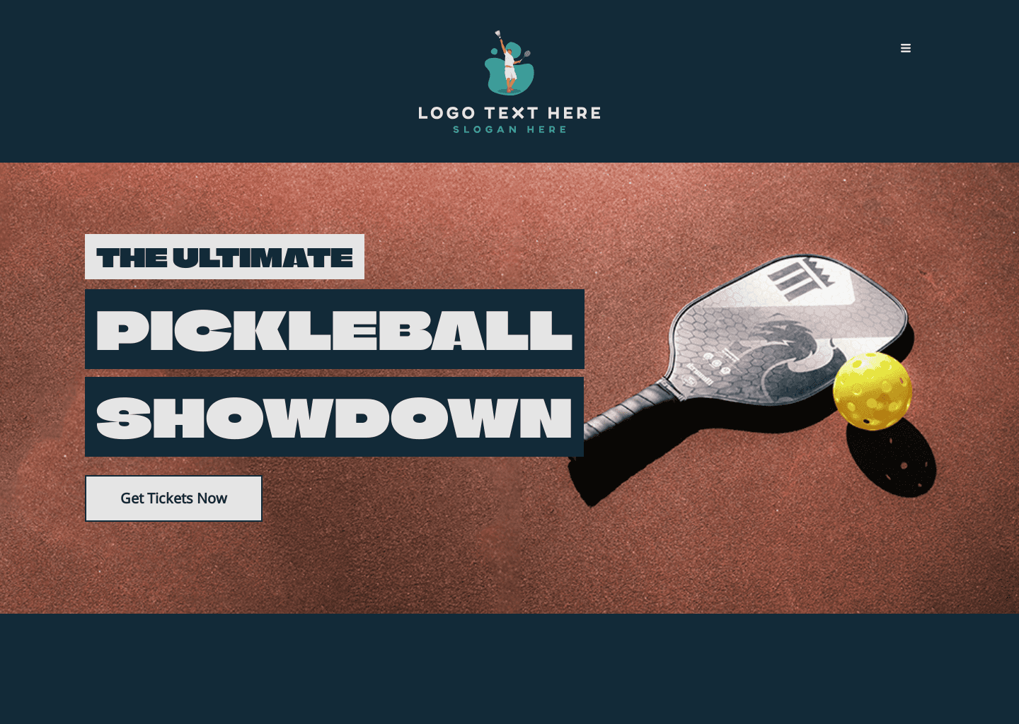 Pickleball Training Course website design
