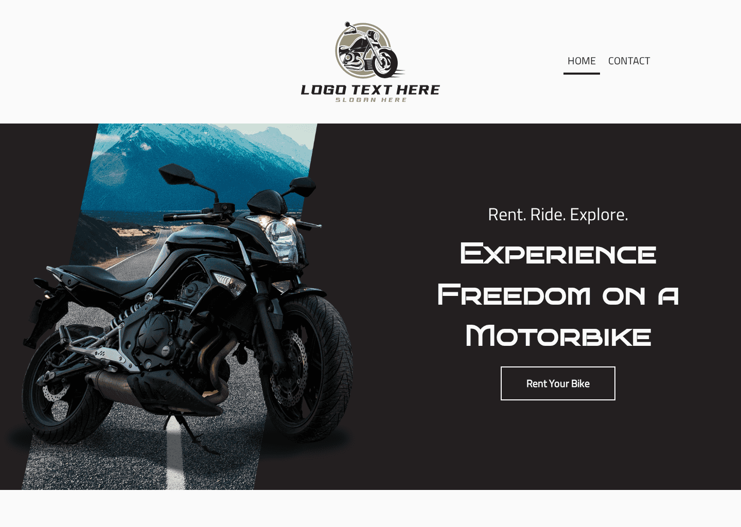 Motorbike Rental Shop Website Preview