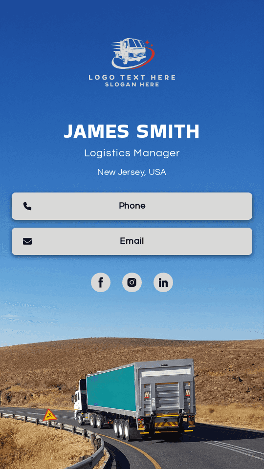 Logistics Manager Digital Business Card