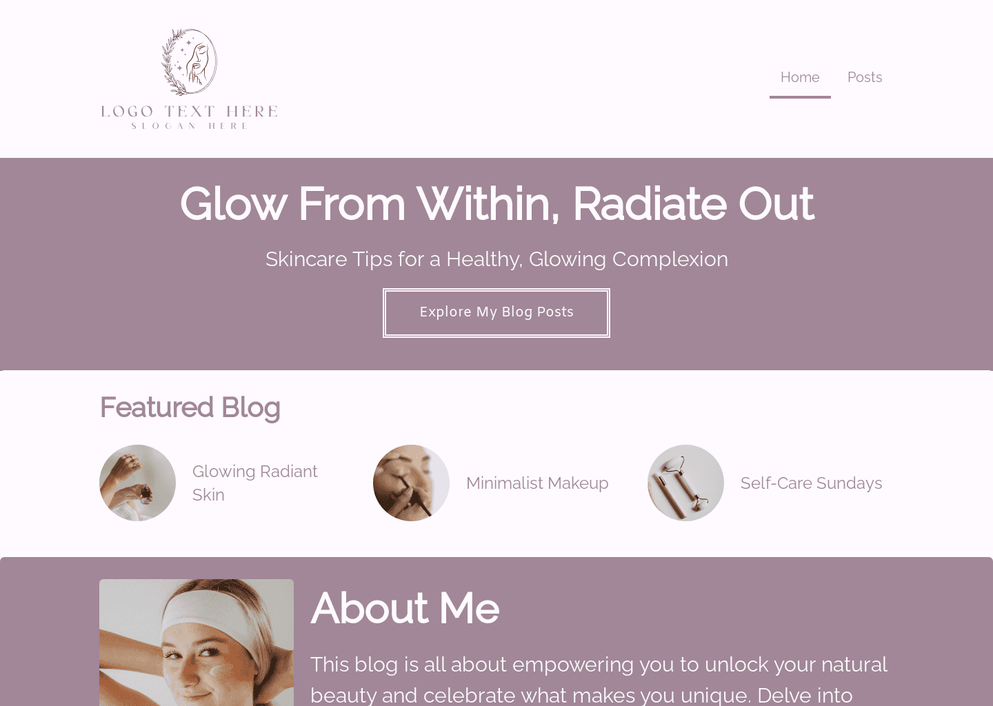 Beauty Artist Blog website design