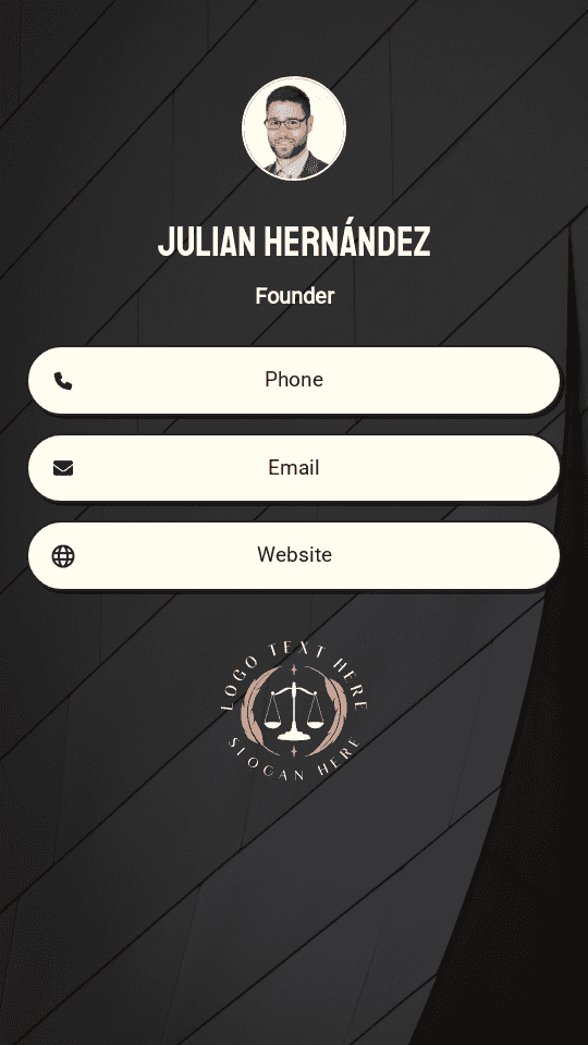 Law Firm Founder Digital Business Card Preview