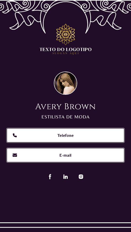 Estilista de Moda Profissional Digital Business Card