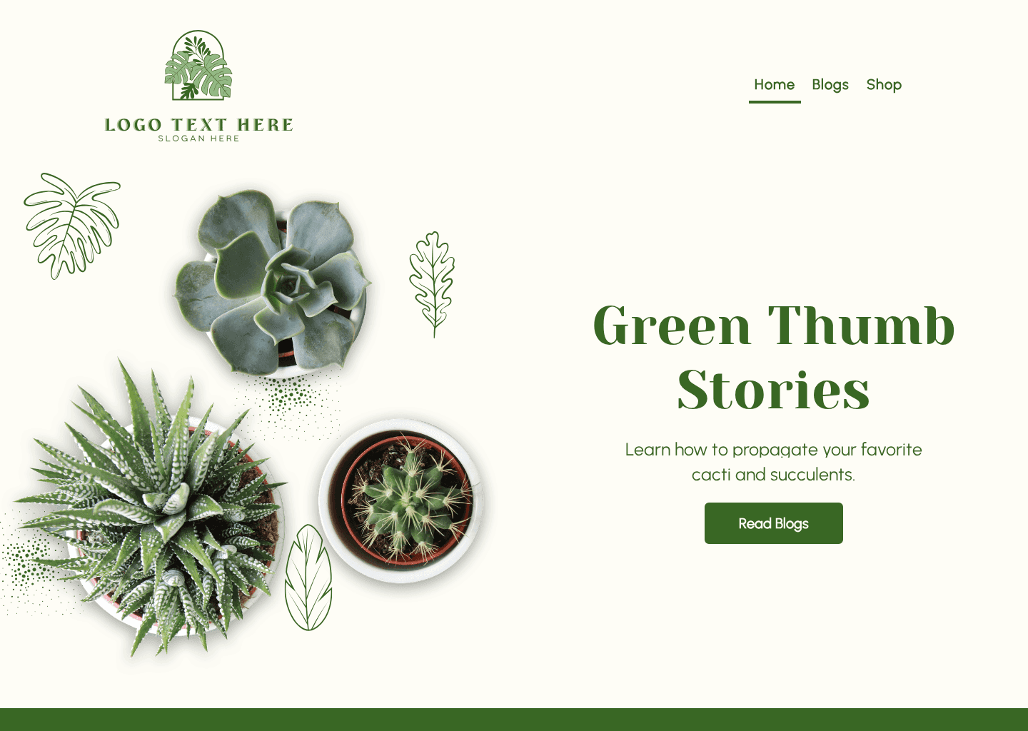 Succulent Plants Blog Website Preview