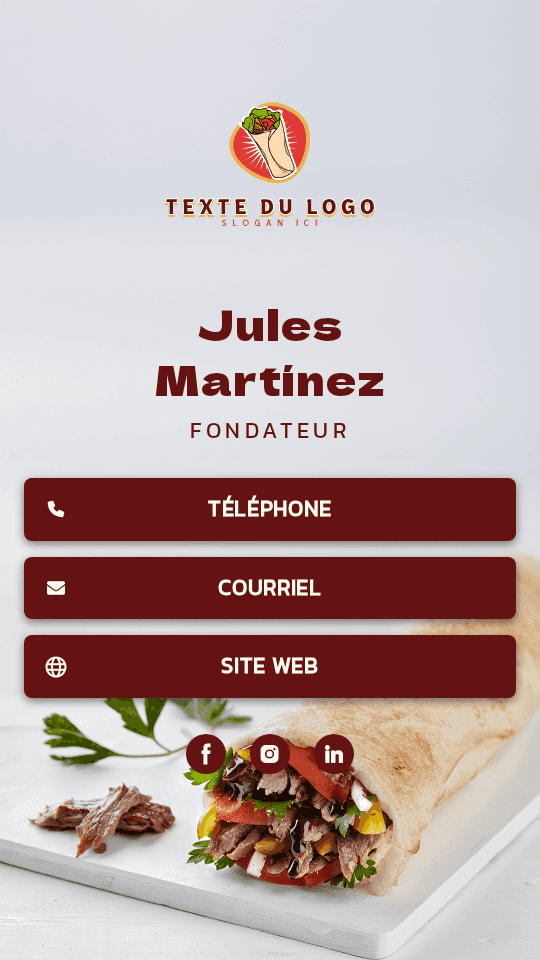 Fondateur de Snack Burrito Digital Business Card
