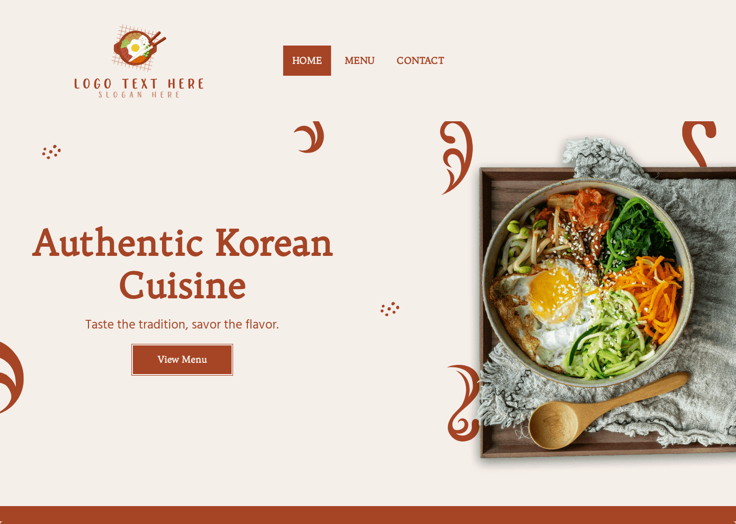 Korean Food Restaurant Website Preview