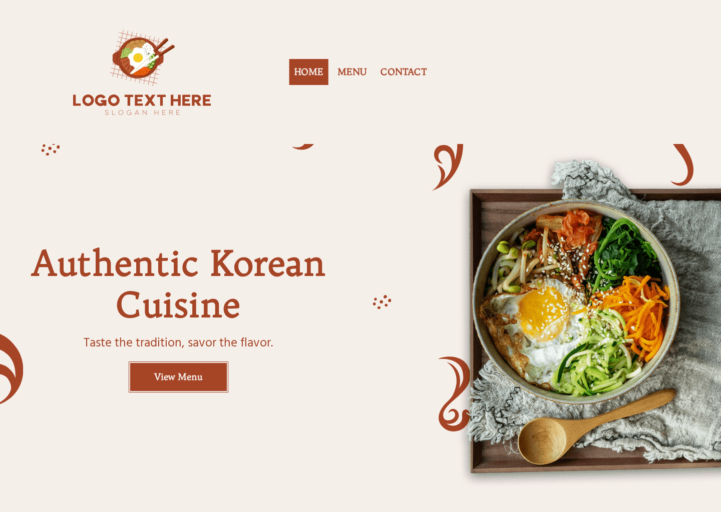 Korean Food Restaurant Website Preview