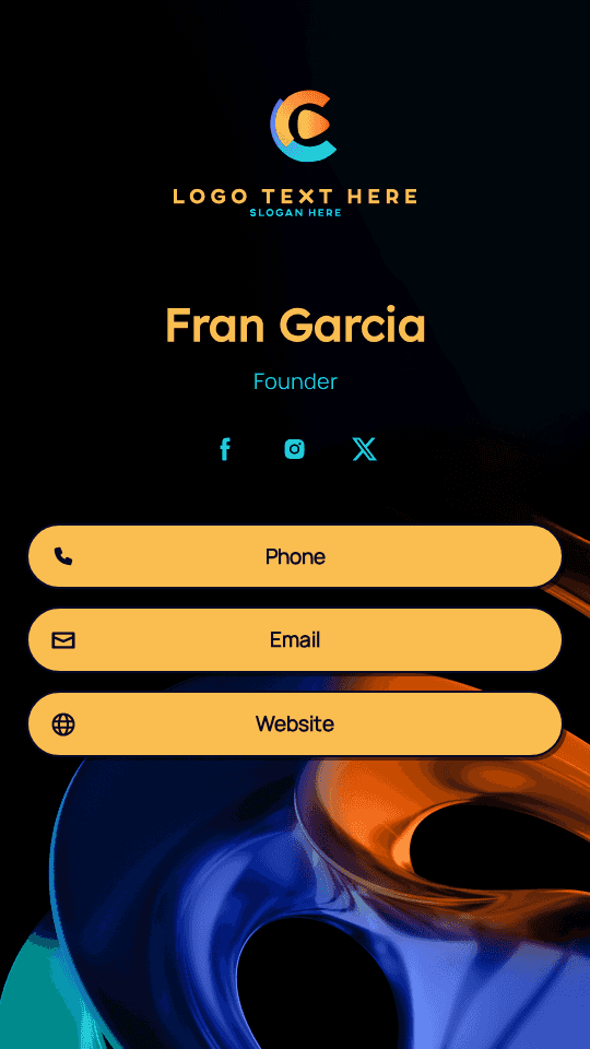 Enterprise Venture Founder Digital Business Card Preview