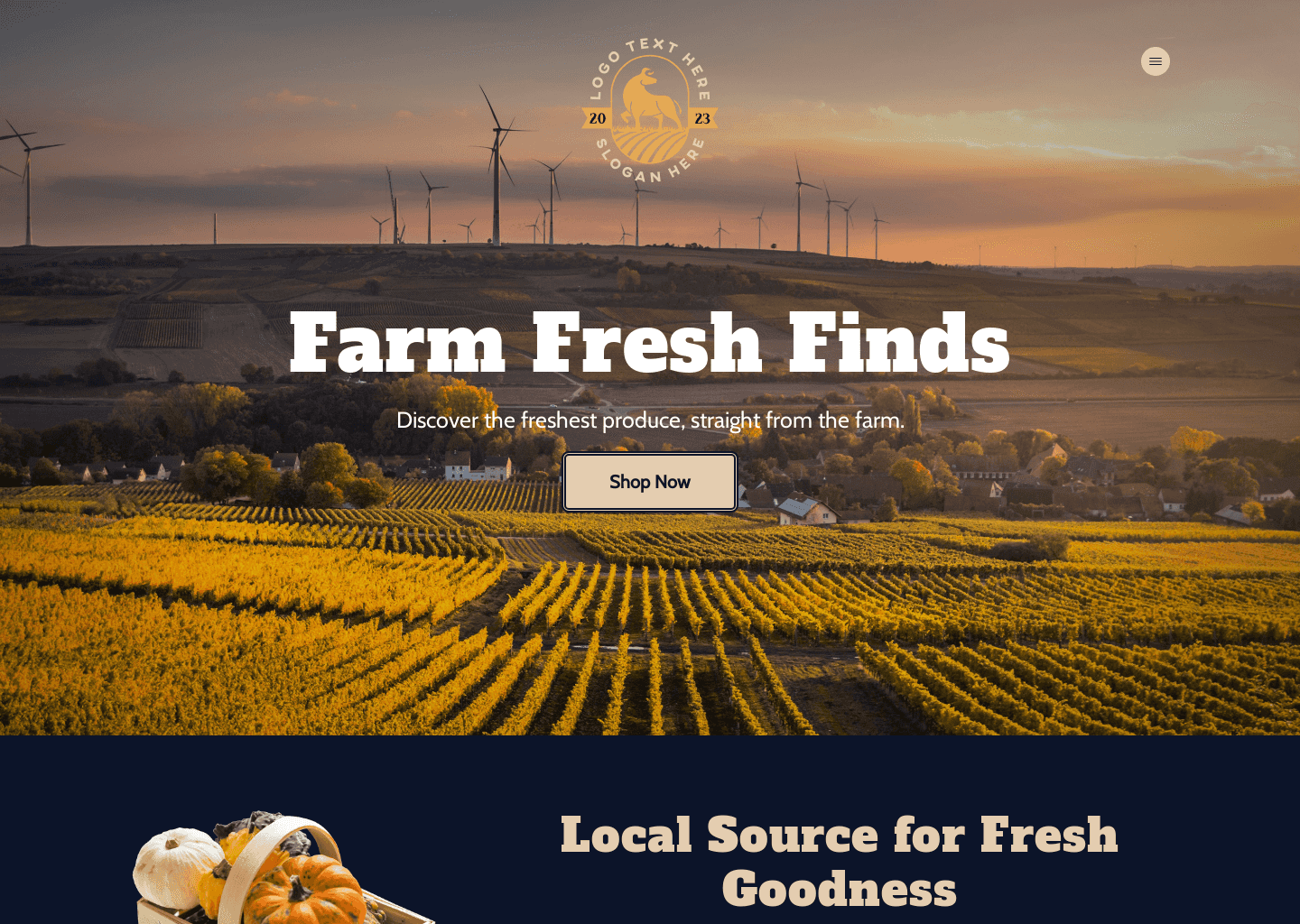 Farm Produce Store Website Design
