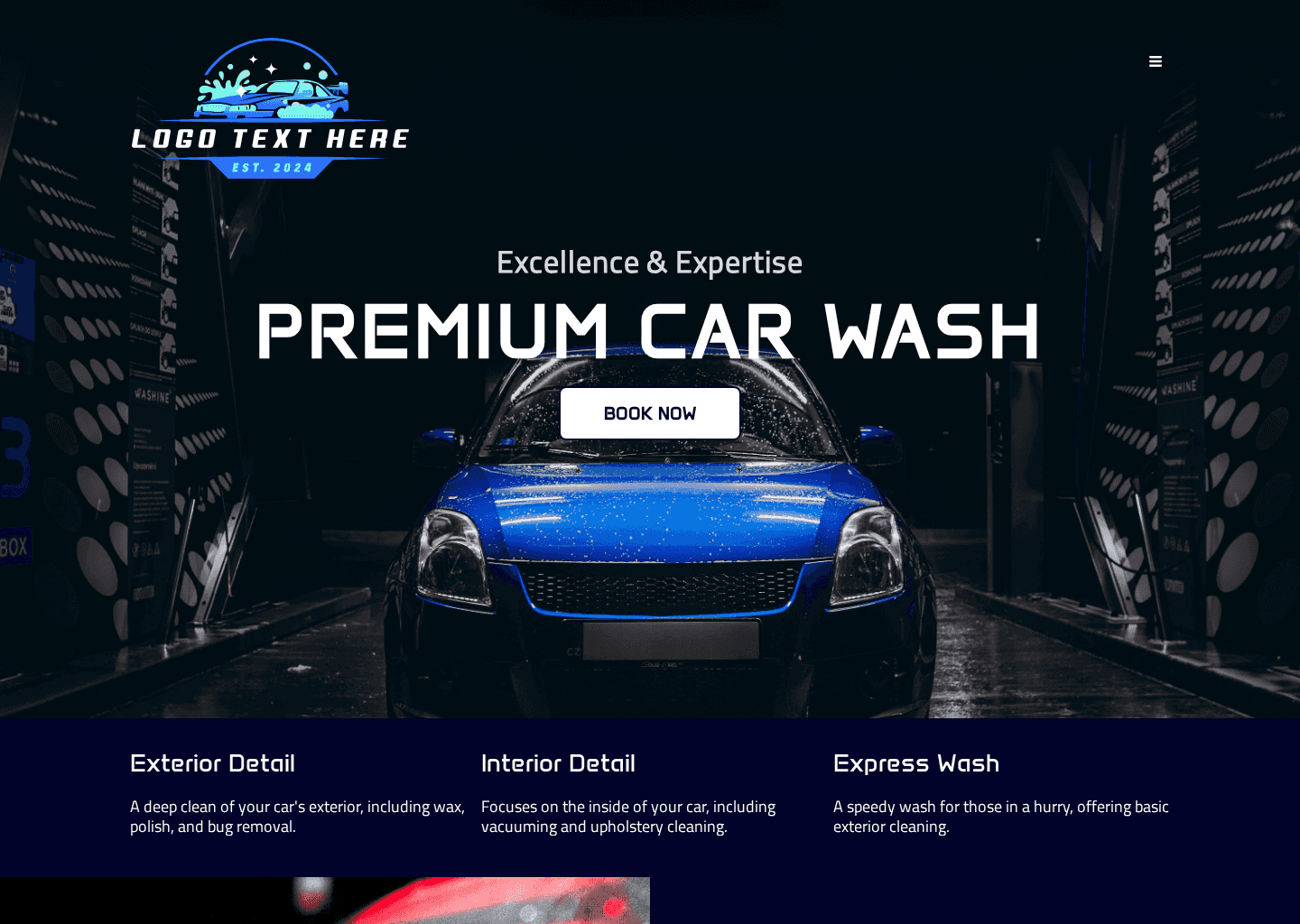 Premium Car Wash Website Preview