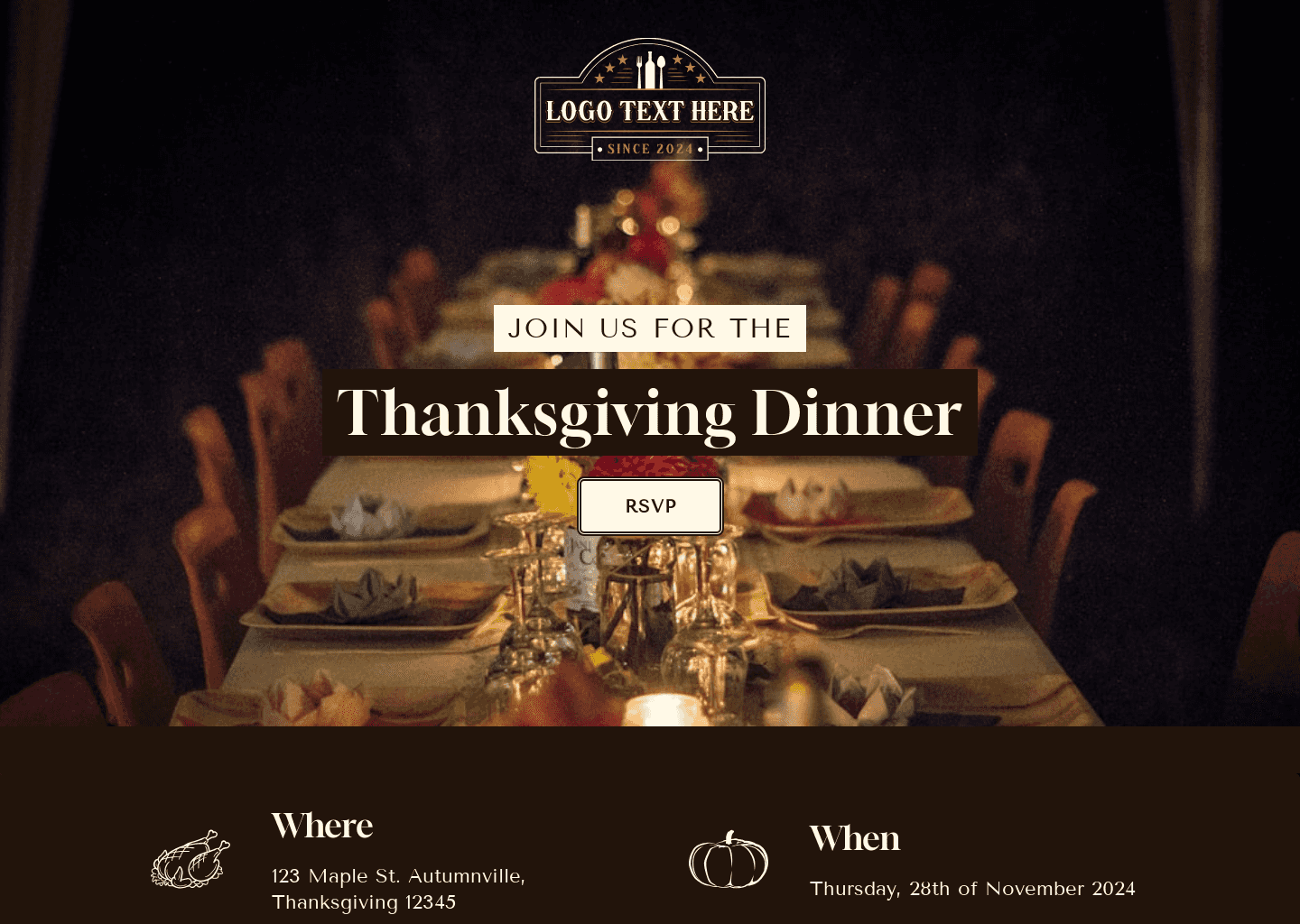 Thanksgiving Dinner Celebration Website