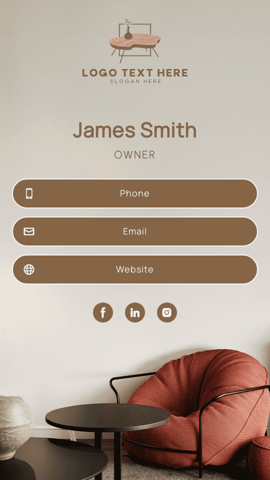 Furniture Shop Owner Digital Business Card Preview