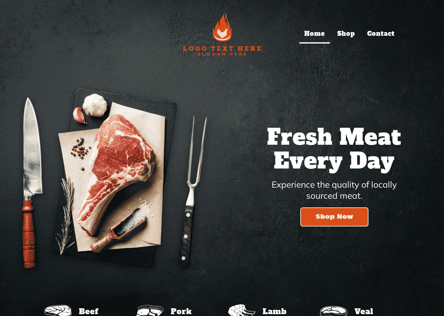 Fresh Meat Market Website Preview