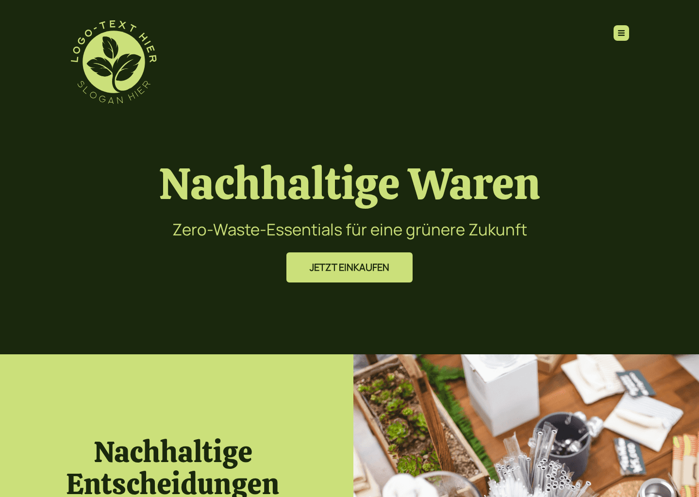 Nachhaltige Produkte Website Preview